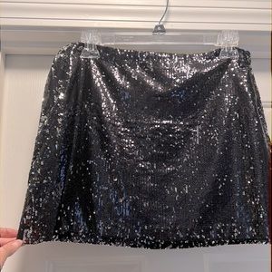 Mini sequined skirt